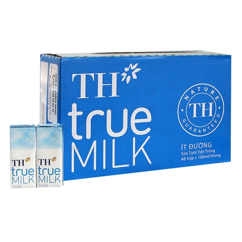 Sữa tươi TH True Milk ít đường 180ml