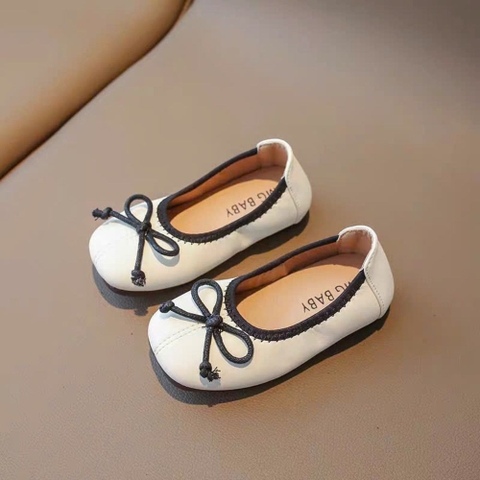 Giày búp bê da mũi tròn MG Baby cho bé gái