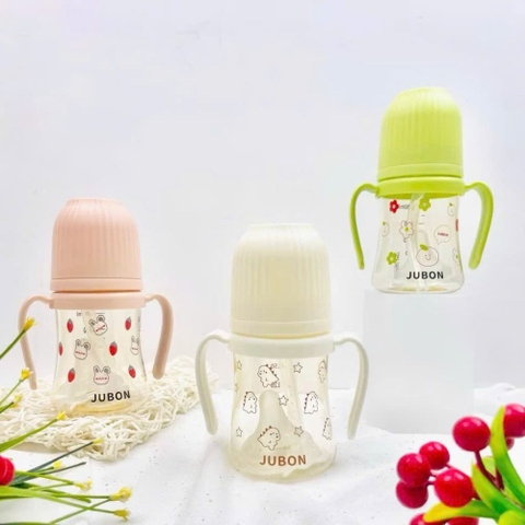 Bình sữa PPSU Jubon cầm tay kèm ống hút cho bé
