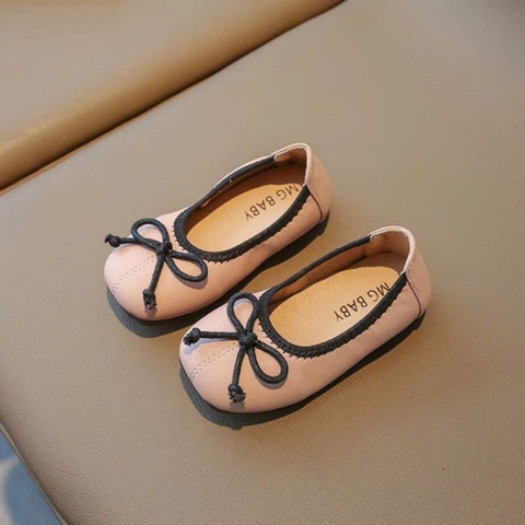 Giày búp bê da mũi tròn MG Baby cho bé gái