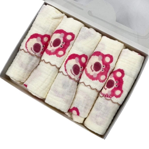 Set 5 khăn sữa xô musilin Gee cho bé - 30x30cm