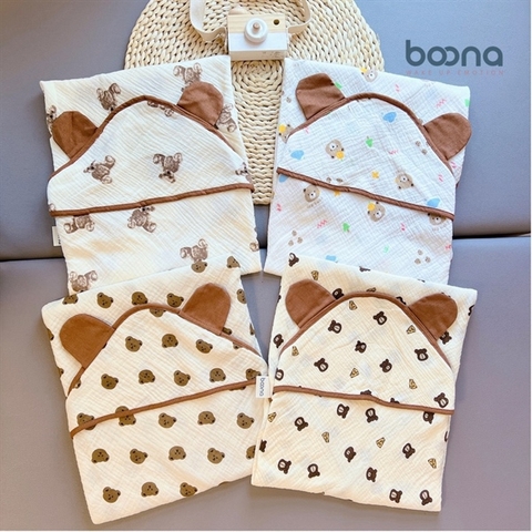 Ủ choàng xô muslin Boona có đai