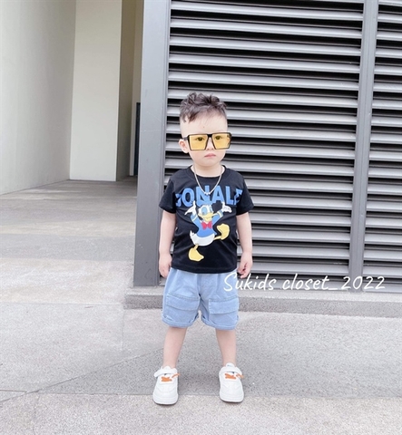 Set áo thun hình vịt Donald