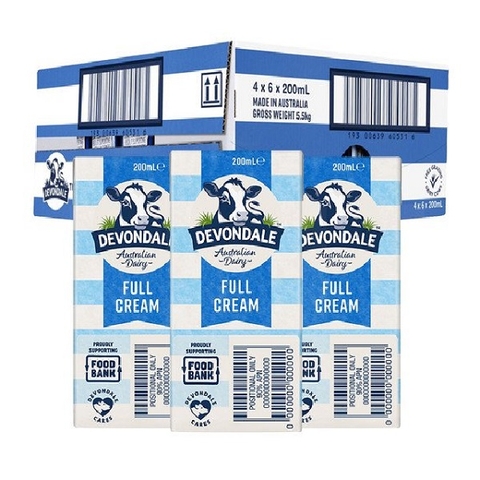 Sữa tươi Devondale lốc 6 hộp