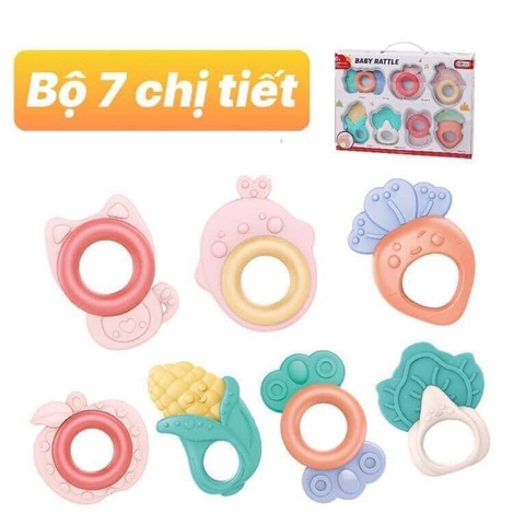 Hộp giấy gặm nướu Baby Rattle 7 chi tiết