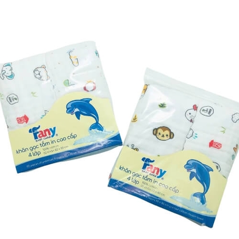 Khăn tắm 4 lớp Fany in hình dễ thương