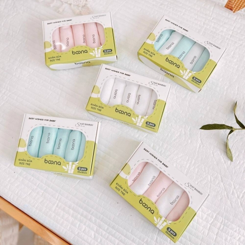 Hộp 5 khăn sữa Boona sợi tre 2 lớp