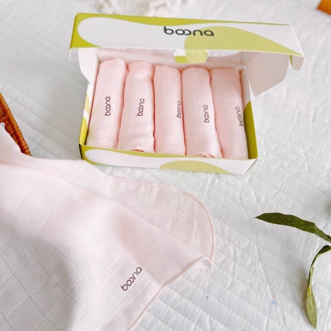 Hộp 5 khăn sữa Boona sợi tre 2 lớp