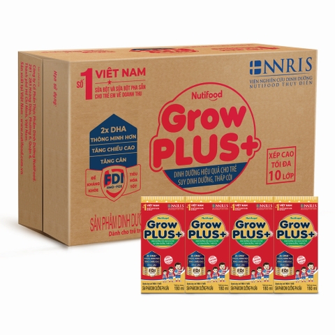 Sữa bột pha sẵn NutiFood Grow Plus+ đỏ