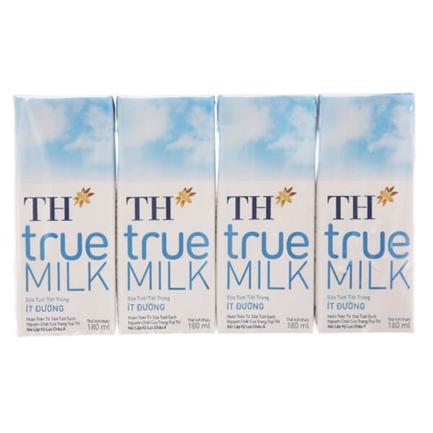 Sữa tươi TH True Milk ít đường 180ml