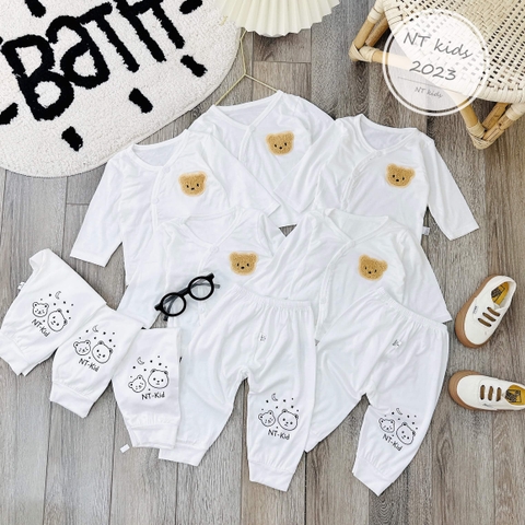 Bộ TD cúc lệch thêu gấu NT kids