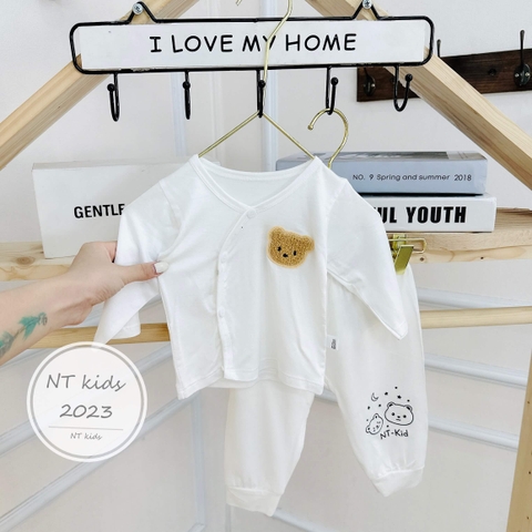 Bộ TD cúc lệch thêu gấu NT kids