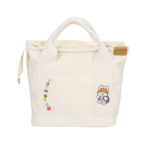 Túi bỉm canvas thêu hoạt hình
