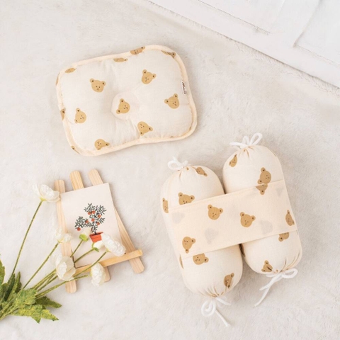 Bộ gối chặn và gối chống lõm đầu Molli cho bé