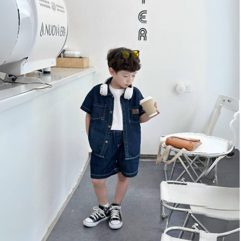 Set jean phối 2 túi bé trai