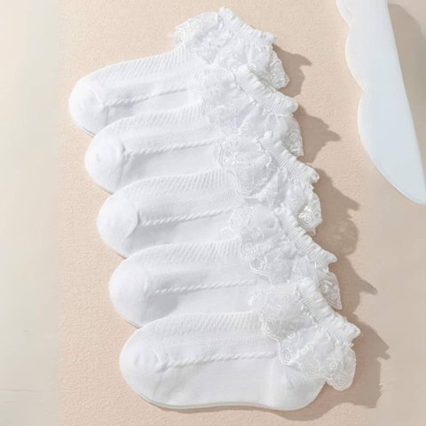 Vớ cổ ngắn phối ren cho bé