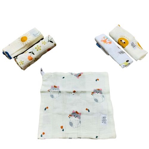 Set 5 khăn xô sữa organic Baby Bee cao cấp