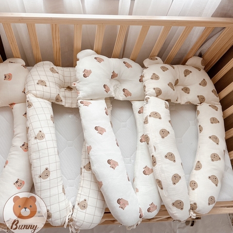 Gối  chữ U chất xô muslin Bunny