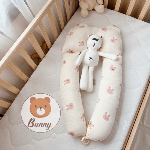 Gối  chữ U chất xô muslin Bunny