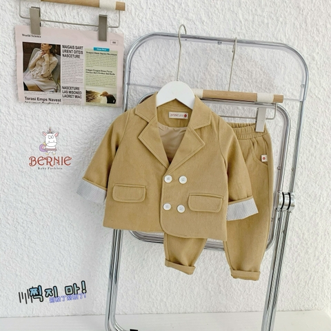 Set vest 4 khuy tay phối