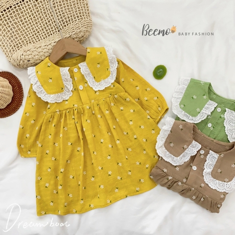Đầm xoè babydoll hoa nhí