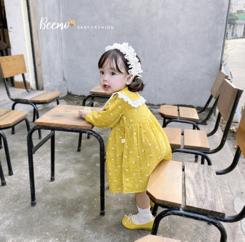Đầm xoè babydoll hoa nhí