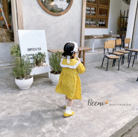 Đầm xoè babydoll hoa nhí