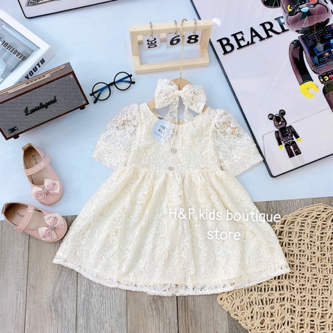 Đầm ren 3 cúc kèm tuban