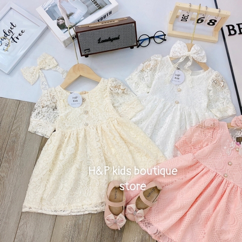 Đầm ren 3 cúc kèm tuban