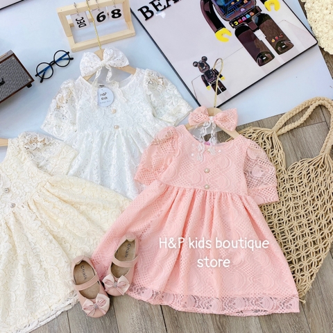 Đầm ren 3 cúc kèm tuban