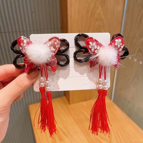 Set kẹp nơ kèm tóc giả cho bé gái