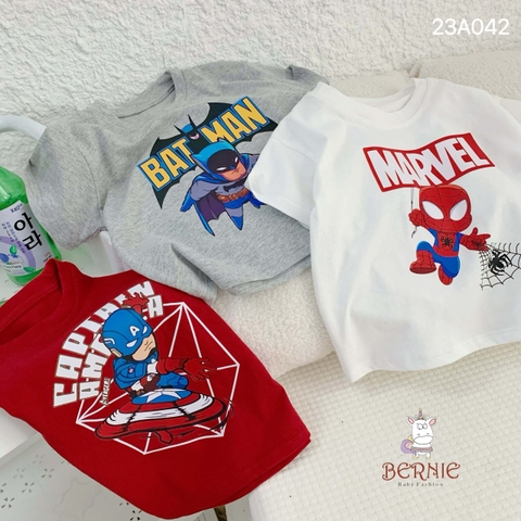Áo phông cotton hình siêu nhân cho bé trai