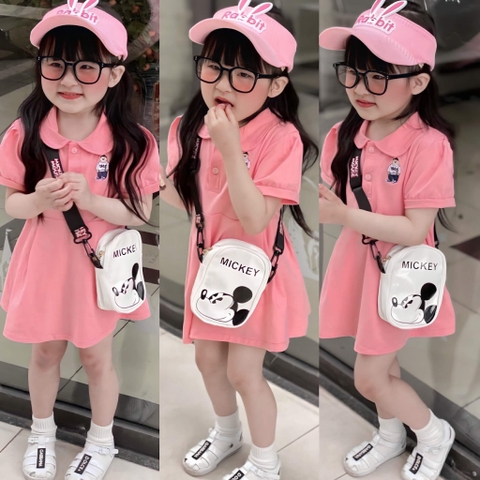 Váy polo bé gái ngắn tay cổ bẻ đuôi cá