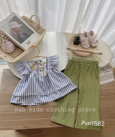 Bộ áo cánh tiên 2 tầng quần tăm dài