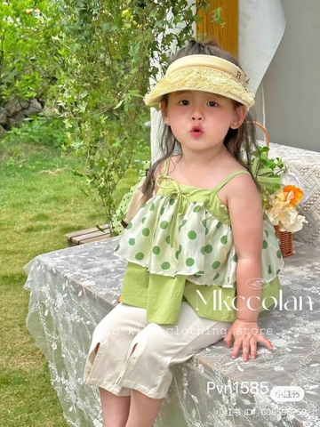 Set bộ 2 dây 2 tầng áo rộng quần ống tăm loe xẻ tà