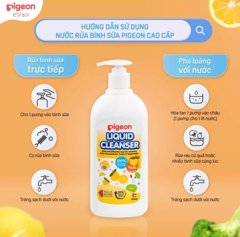 Nước rửa bình Pigeon hương yuzu