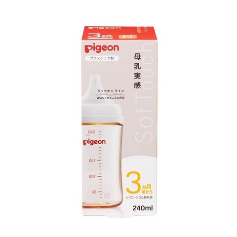 Bình sữa Pigeon Softouch PPSU Plus cổ trắng thế hệ 3