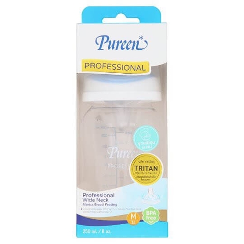 Bình sữa Tritan Pureen cổ rộng và hẹp