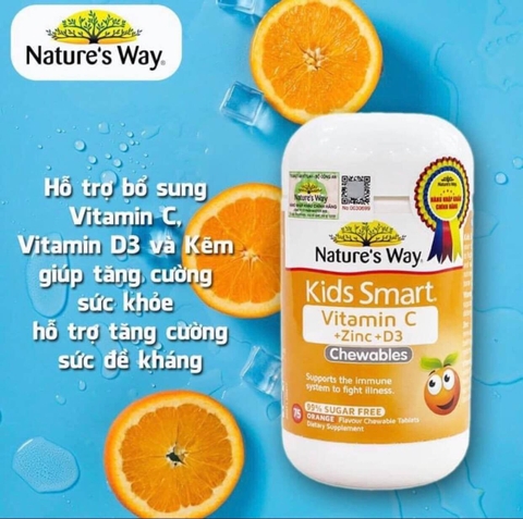 Viên nhai Vitamin C+ZinC+D3 Nature’s Way