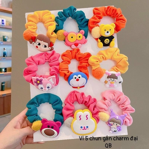 Dây cột tóc gắn charm hoạt hình dễ thương
