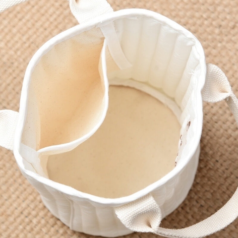 Túi dáng trụ thêu gấu thỏ đựng đồ đa năng cho bé