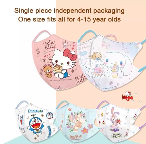 Set 10 khẩu trang in họa tiết hoạt hình 3D