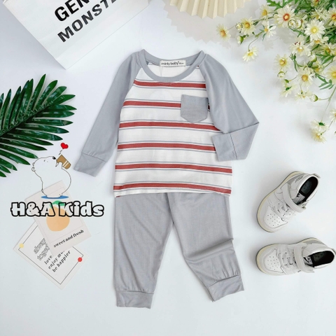 Bộ TDQD phối túi kẻ sọc Minly baby