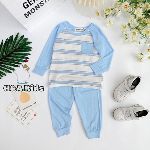 Bộ TDQD phối túi kẻ sọc Minly baby