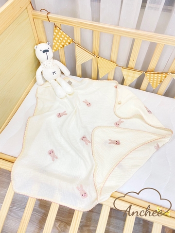 Ủ choàng thêu họa tiết chạy viền Anchee