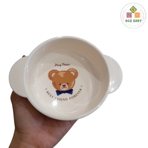 Bát nhựa hai quai cao cấp Nhật hình gấu