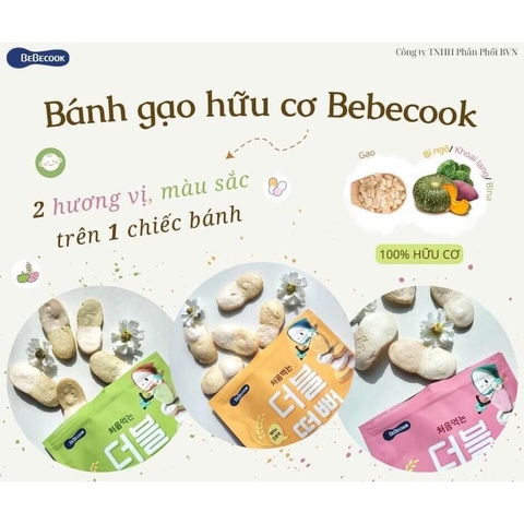 Bánh gạo hữu cơ Bebecook 5m+