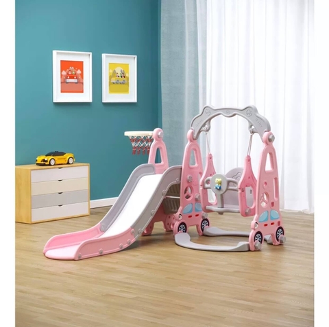 Cầu trượt xích đu có bóng rỗ cho bé