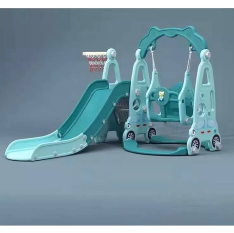 Cầu trượt xích đu có bóng rỗ cho bé