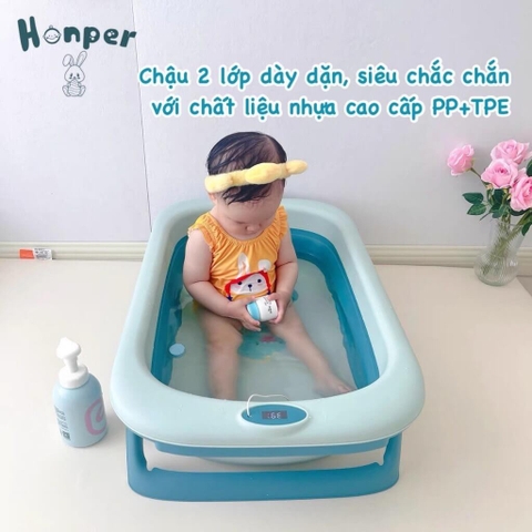 Thau tắm gấp gọn hình thỏ kèm phao Honper